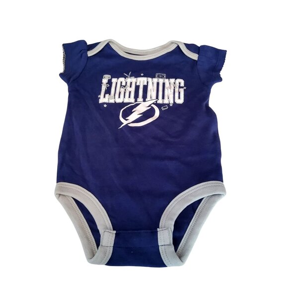 Tampa Bay Lightning Baby Onesie 3-Piece Set 3/6M Cotton• Team logo design - Picture 11 of 12